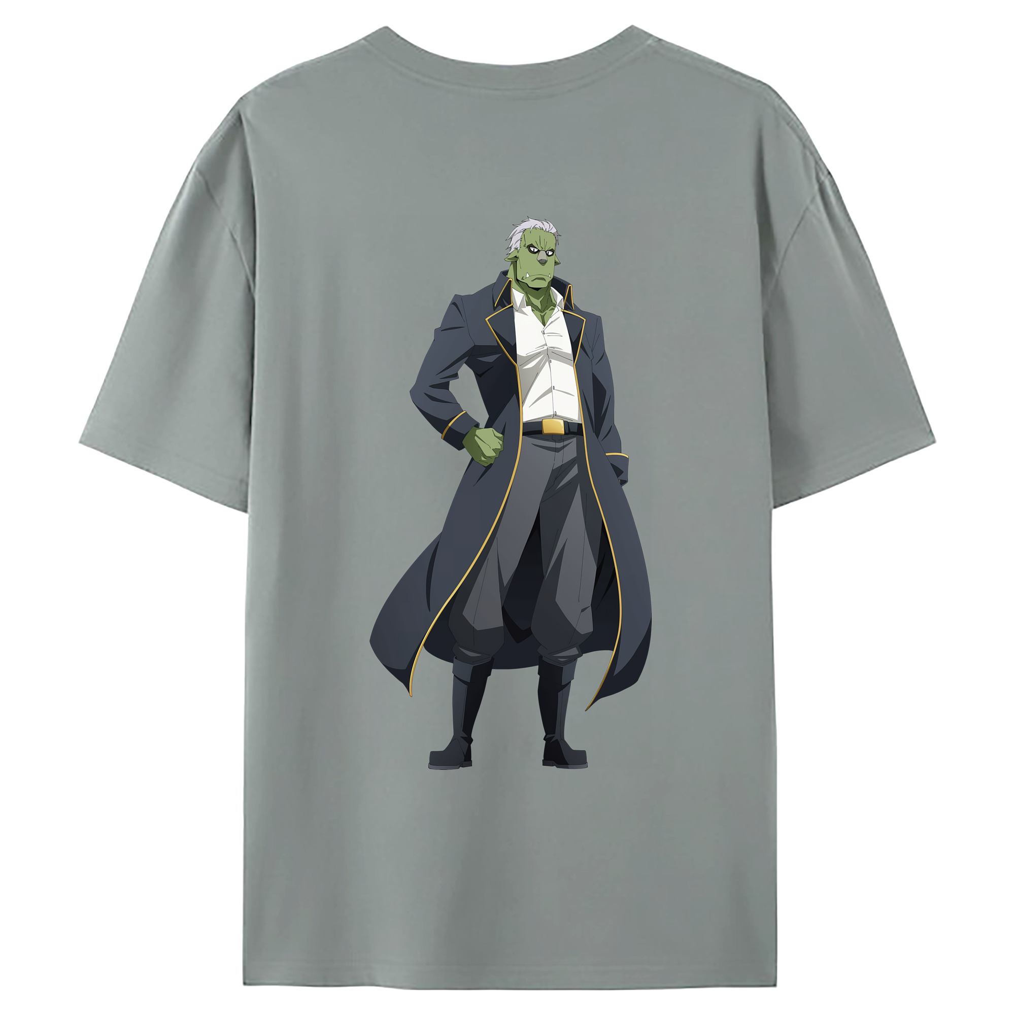 （画像用） 転スラ Regarding Reincarnated to Slime 綿100％ メンズ半袖Tシャツ（バックプリント） 通気性